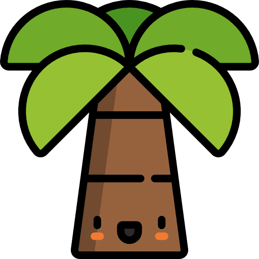 Palm tree island oasis desert icon