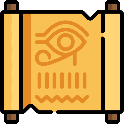 Scroll parchment hieroglyph education icon