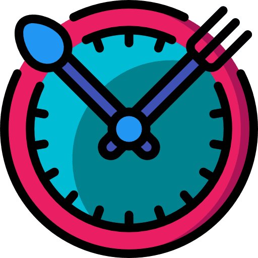 Meal preparation meal time and date icon