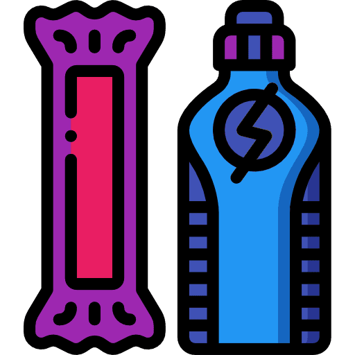 Energy snack bolt beverage icon