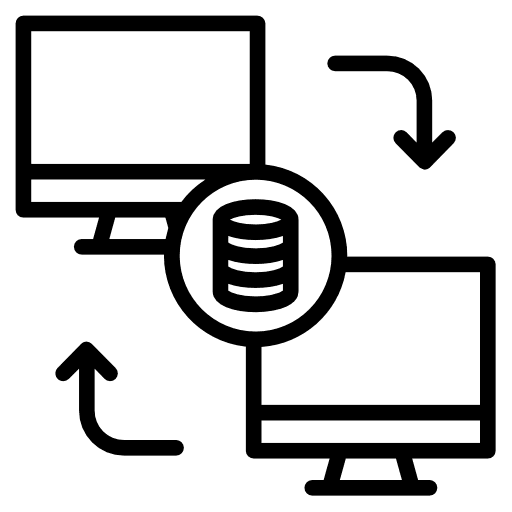 Transfer electronic database ui icon