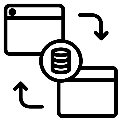 Data transfer browser data transfer database icon