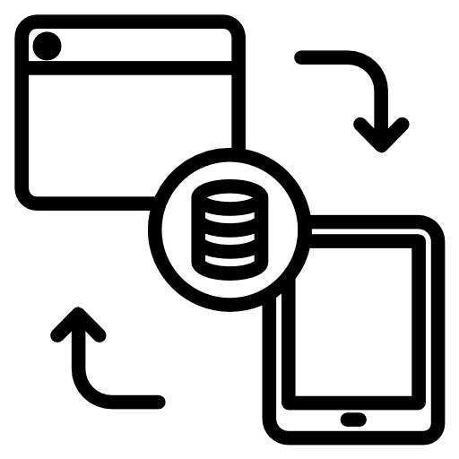 Data transfer interface cellphone multimedia icon