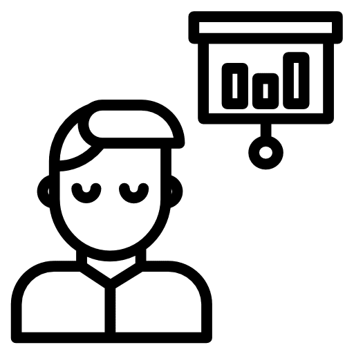 Presentation plan planning whiteboard icon