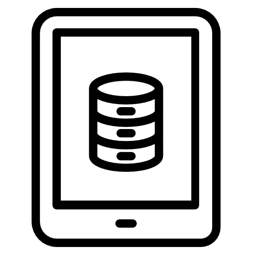 Database app mobile multimedia icon