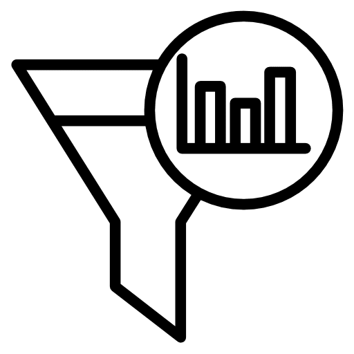 Funnel analytics stats seo and web icon