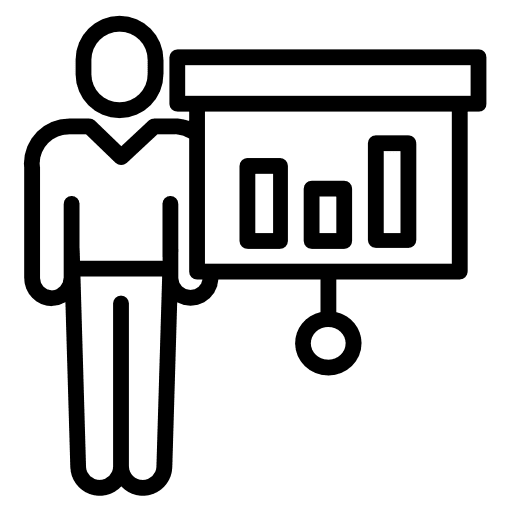 Presentation person work business icon