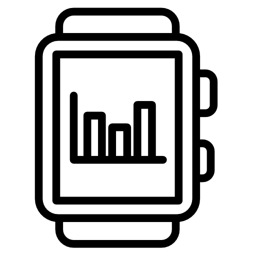 Smartwatch business and finance statistics time and date icon