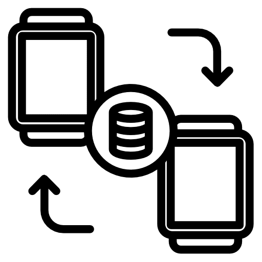 Smartwatch data mobile phone signal icon