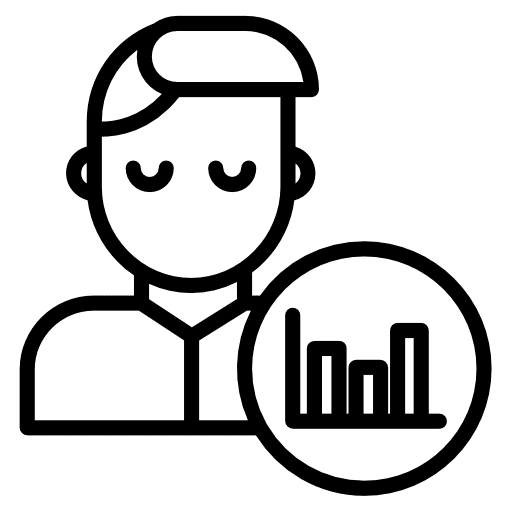 User business and finance graph worker icon