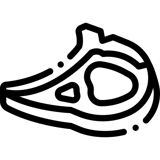 Chop fresh lamb bone icon