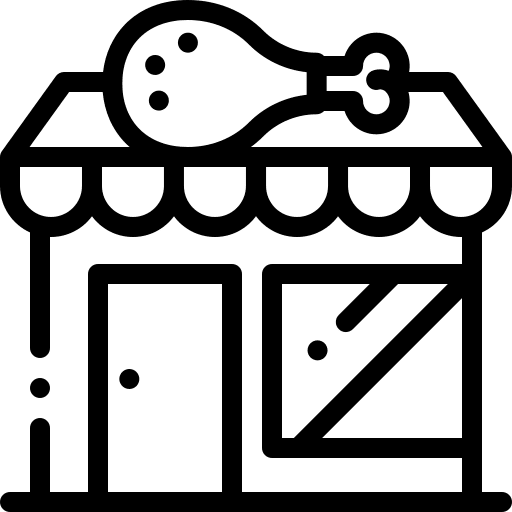 Butcher architecture commerce and shopping shop icon