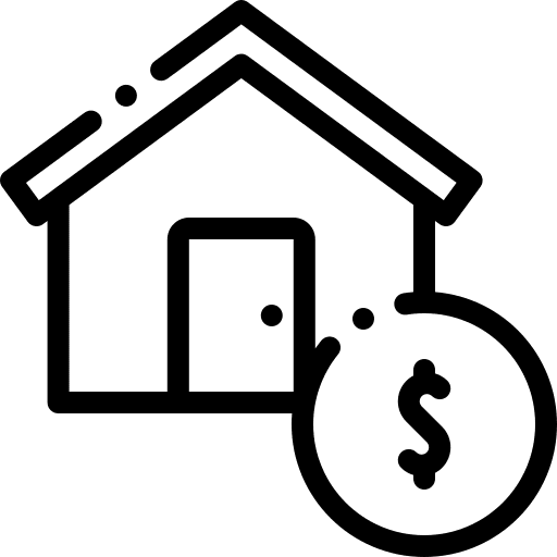 Real estate cottage architecture and city investment icon