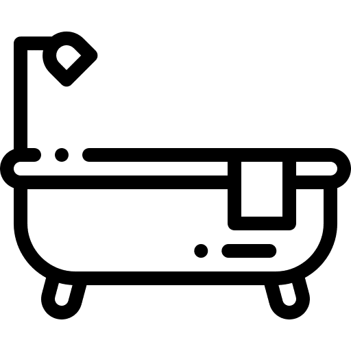 Bathtub bath furniture and household washing icon