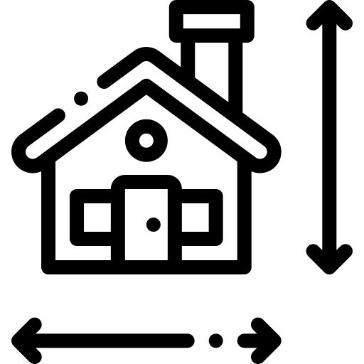 Measurement size buildings construction icon