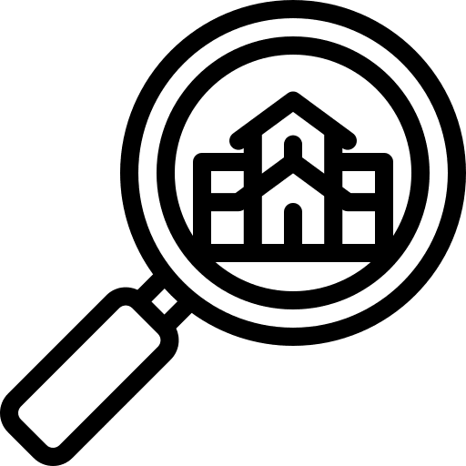 Search zoom real estate magnifying glass icon