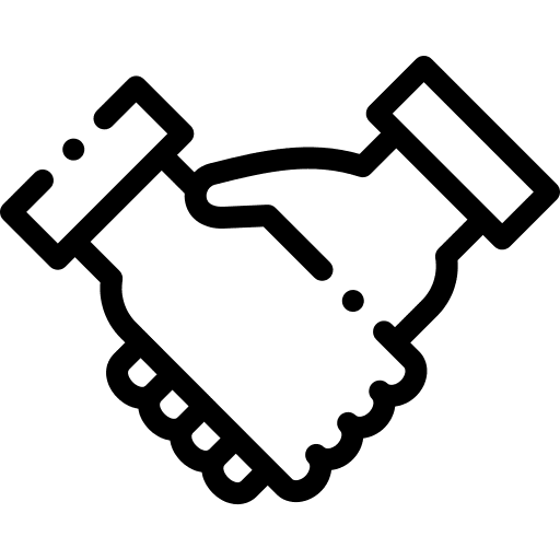 Deal settlement handshake hands and gestures icon