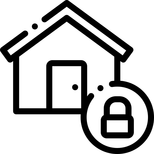 House security padlock buildings icon