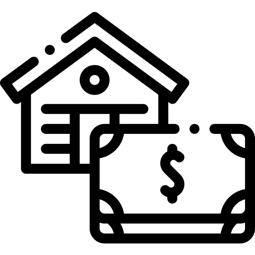 Money management buildings real estate icon
