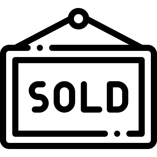 Sold signs post signaling icon