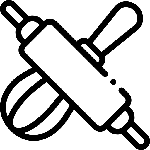 Rolling pin food and restaurant kitchen utensils shaker icon