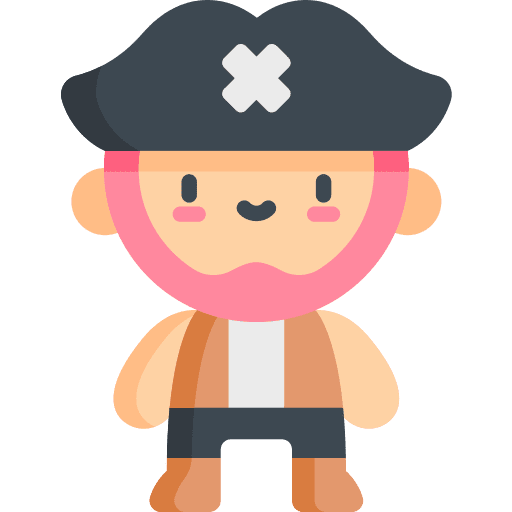 Pirate bandit people hat icon