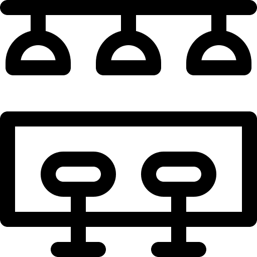 Counter bar club seats icon