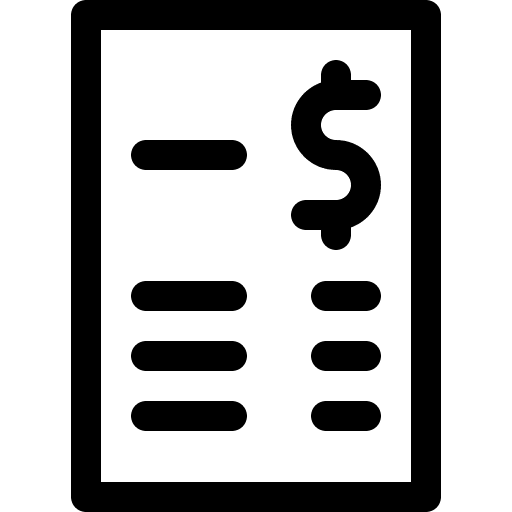 Receipt files and folders invoice payment icon