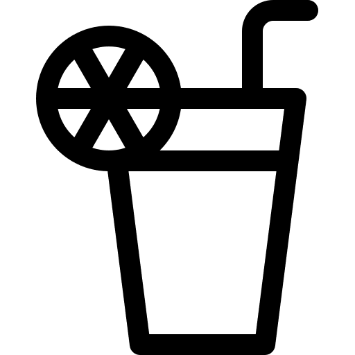 Orange juice fresh straw refreshing icon