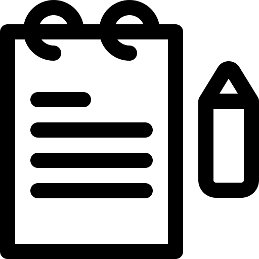 Order pencil files and folders restaurant icon