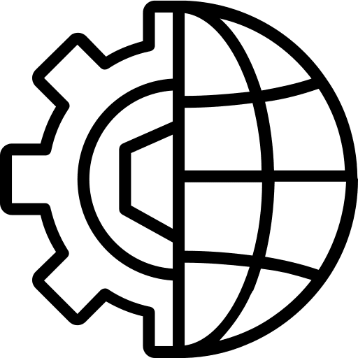 Global factory industry manufacturing icon