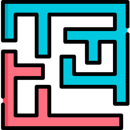 Labyrinth game maze solution icon