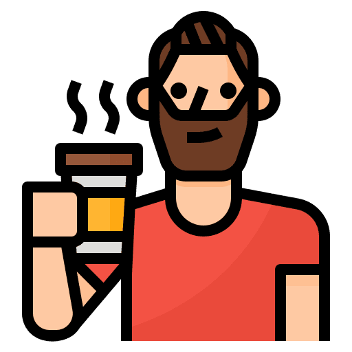 Man lifestyle coffee free time icon
