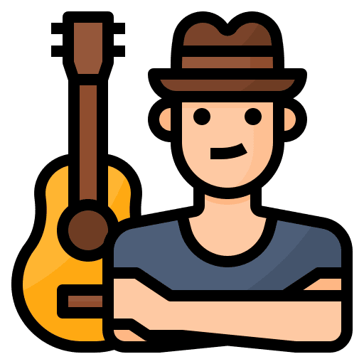 Musician man avatar hobbies icon