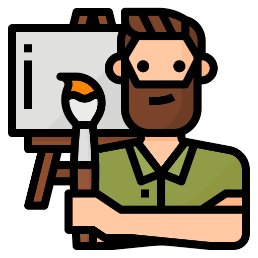 Painter lifestyle man free time icon