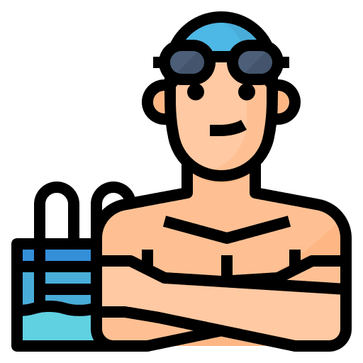 Swimmer avatar free time people icon