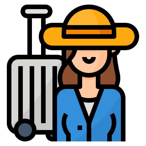 Traveller people free time woman icon