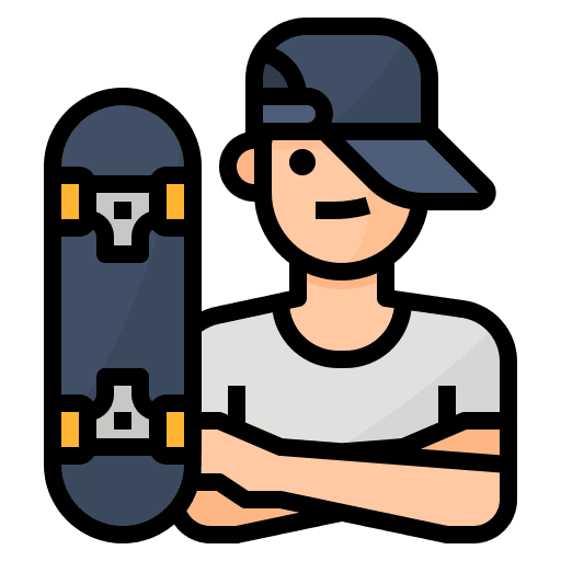 Skater free time boy skater icon