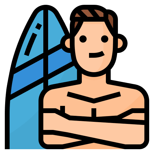 Surfer hobbies avatar lifestyle icon