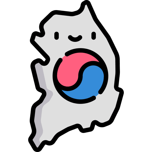 South korea nation south korea maps and location icon
