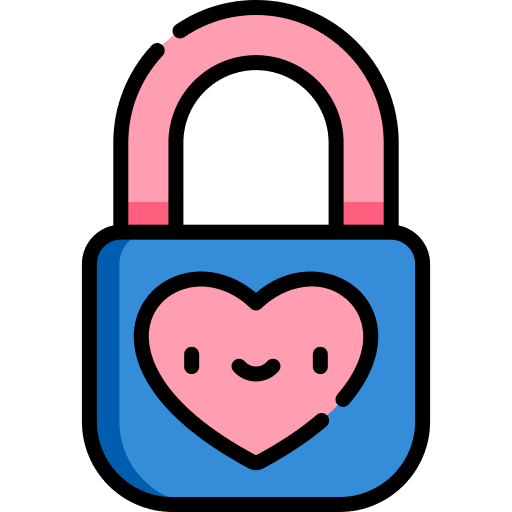 Lock love heart secure icon