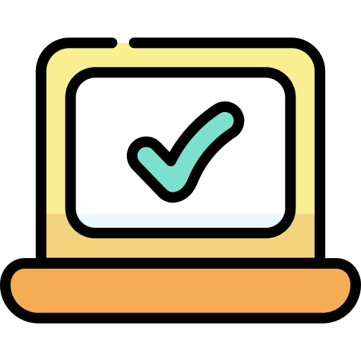 Checking information system laptop computer icon