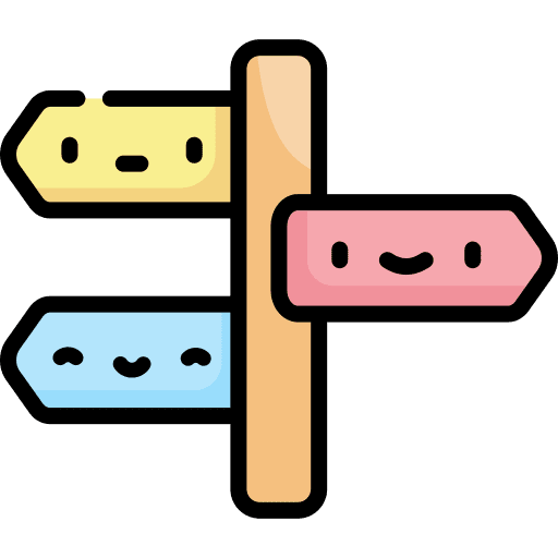 Destination sign signaling direction icon