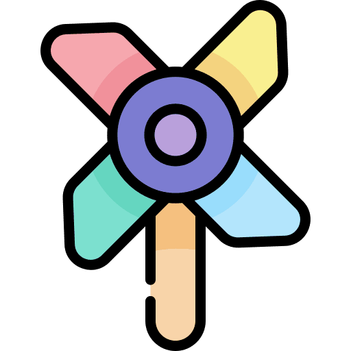Windmill wind kid and baby toy icon