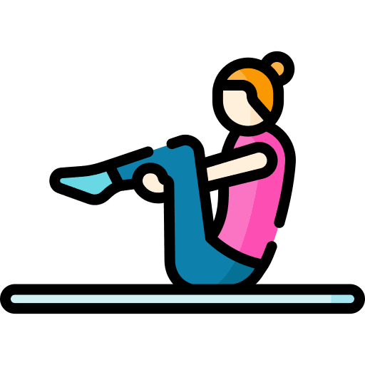 Pilates pose wellness woman icon