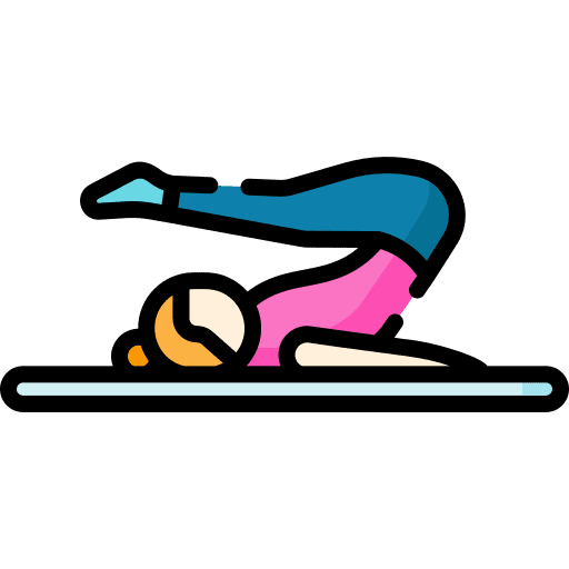 Pilates pose yoga mat fitness icon
