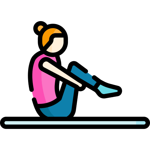 Pilates woman pose excercise icon