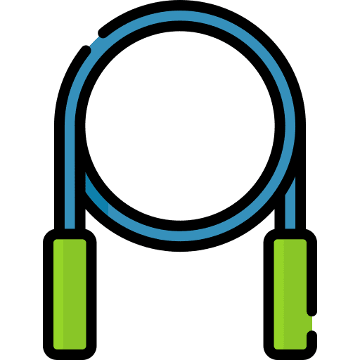 Jump rope fitness sports and competition skipping rope icon