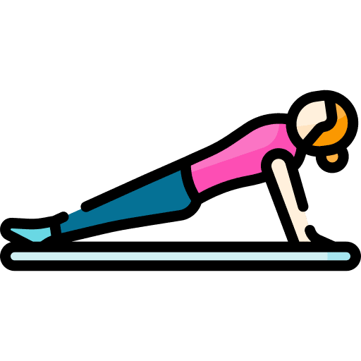 Pilates plank people pose icon
