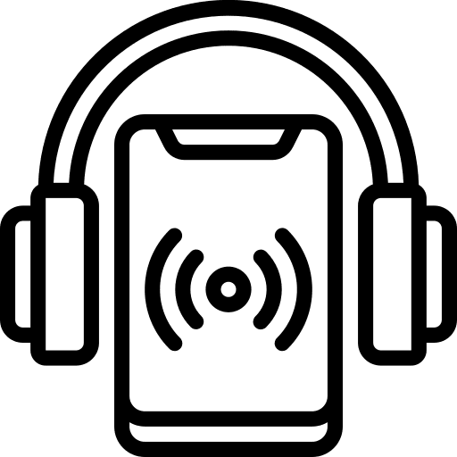 Listening radio online headphones icon